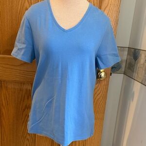 Croft & Barrow Medium Blue V-Neck Tee
